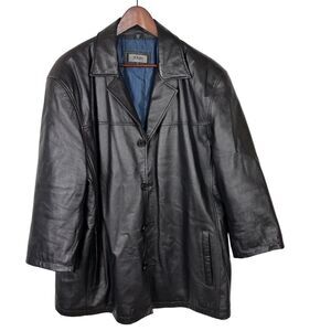 XLD Black Leather Jacket Men's 2XL Altered Sleeves